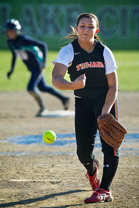 &lt;p&gt;Post Falls' senior Richelle Ashburn throws a strike in the sixth inning against Lake City. Ashburn struck out 31 batters in two games on Wednesday.&lt;/p&gt;