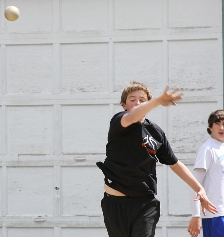 Wyatt Winebrenner throws the shot put.