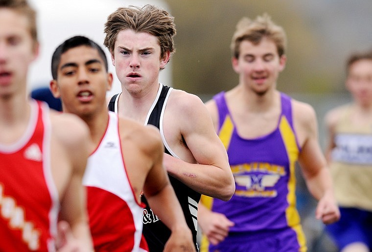 Plains' Carter Montgomery competes in the boys 3200 at the Archie Roe Track Meet on Saturday in Kalispell. Montgomery finished with a time of 10.47.30.