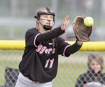 &lt;p&gt;Ashley Walker at first with the third bottom of second inning vs. Troy May 10.&lt;/p&gt;