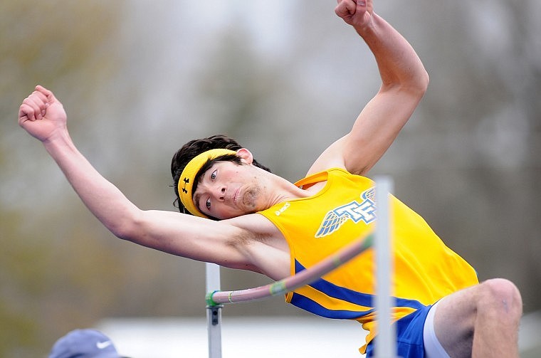 Brenda Ahearn/Daily Inter Lake
Thompson Falls' Chris Pavlik competes in the high jump on Saturday at the Archie Roe Track Meet in Kalispell.
