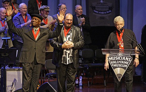 &lt;p&gt;Booker T. Jones, left, Steve Cropper, center, and Donald &quot;Duck&quot; Dunn, right, of the group Booker T. &amp; the MGs, acknowledge the applause as they are inducted into the Musicians Hall of Fame in Nashville, Tenn., on October 2008.&lt;/p&gt;