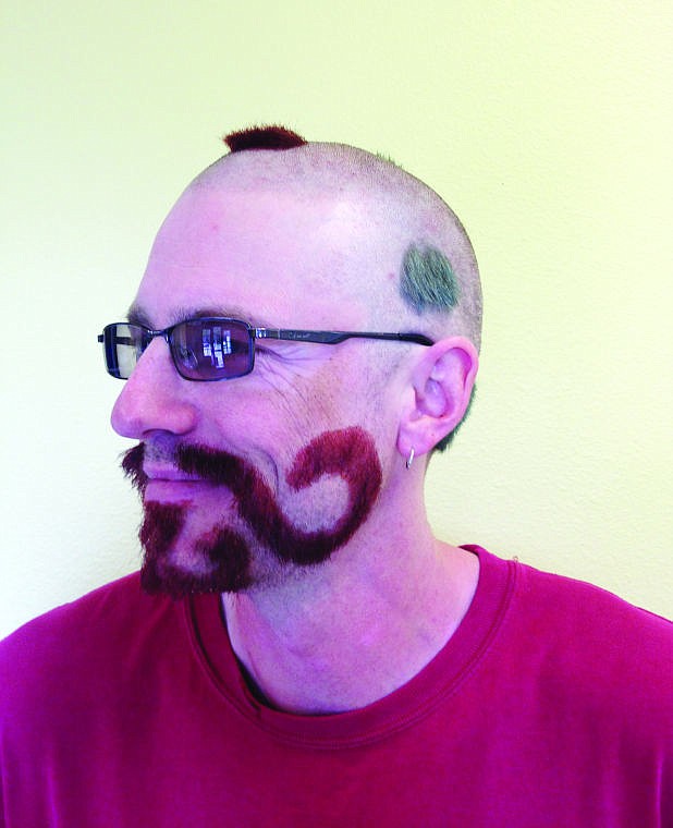 <p>Teacher David Cummings with his new hairdo.</p>