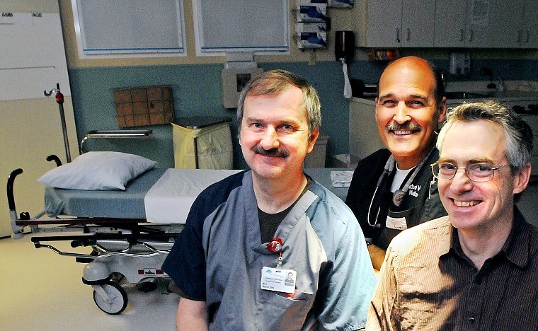 From left to right, KRMC Trauma Coordinator Neil Heino, emergency medicine specialist John VanArendonk, and general surgeon Stephen Milheim, were intimately involved in the hospital's  recent verification as a Level III Trauma Center.
