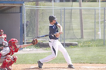 &lt;p&gt;Chris Drebes barrels up an opposite-field double against Kalispell on Saturday.&lt;/p&gt;