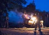 Woman nearly burned in camper, car fire Sunday