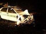 Patrol car collides with private vehicle
