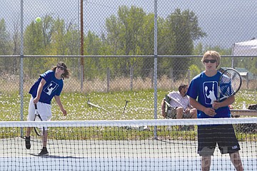 &lt;p&gt;Nick Johnson and Katz Yelsa play a No. 1 doubles match in the Boys Best of the West tournament in St. Ignatius on Saturday.&lt;/p&gt;