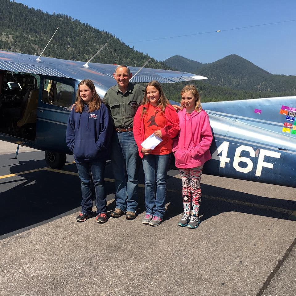 <p>Superior Young pilots, Madalynn Galarneau, Alli Parkin, Aubrie Constant, got to ride with pilot Craig Thomas on May 7, as part of the Young Eagle Association program, to introduce students to the world of aviation</p>
