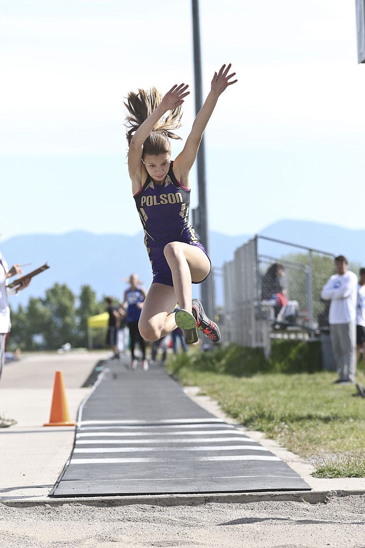 &lt;p&gt;Polson's Mikaela Ducharme competes in the triple jump during the Nelson/Thomas ABC meet in Polson on Saturday.&lt;/p&gt;