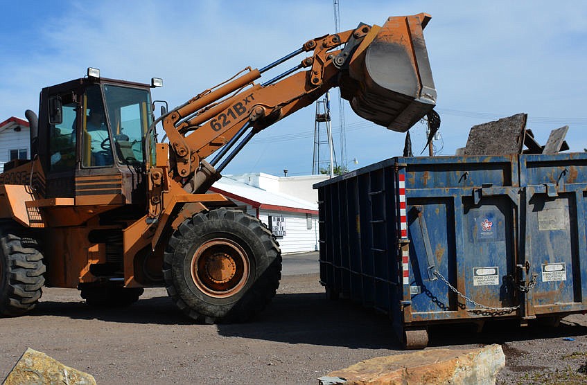 &lt;p&gt;Dan Miller operates a front loader for the Ronan Cleanup day&lt;/p&gt;