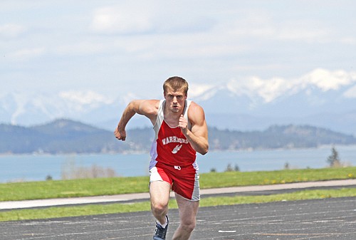 Arlee&#146;s Clayton Trimble starts off the 200-meter dash.