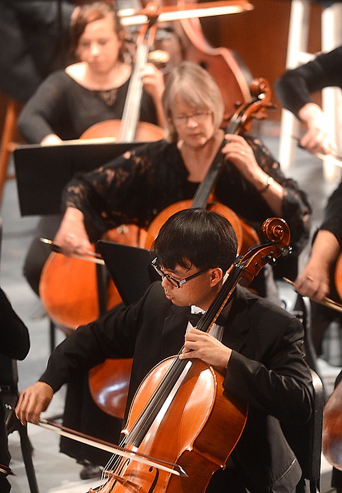 &lt;p&gt;Amos Chon steps up for his first performance as the principle cellist for the Glacier Symphony and Chorale at the final concert of the season with on Sunday, May 11, in Kalispell. Chon sat next to Amy Zoltek during the concert, she had been his first music teacher when he was six years old. The &quot;Ecstatic Sea!&quot; concert featured Symphony No. 1 &quot;A Sea Symphony&quot; by Vaughan Williams with guest soloists Gina Lapka, soprano, and Stephen Kalm, baritone. The next performance for the Glacier Symphony will be the Summer Symphony Pops performance at Rebecca Farm on Saturday, June 28. (Brenda Ahearn/Daily Inter Lake)&lt;/p&gt;