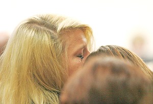 &lt;p&gt;Hailey Peterson, left, with her mom's (Tracee) head on her shoulder during Josh Peterson sentencing, Monday morning.&lt;/p&gt;