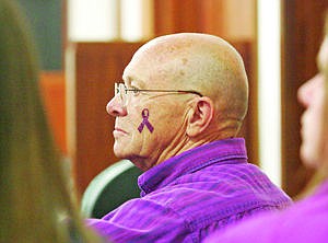 &lt;p&gt;Ed Hanson awaiting sentencing of his son-in-law Josh Peterson for the beating of Hanson's daughter Tracee Jo Peterson Monday in District Court.&lt;/p&gt;