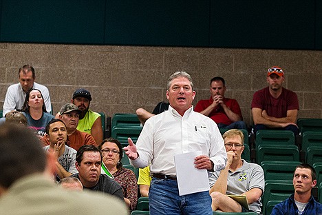 &lt;p&gt;Robert Fitzgerald, president of CDA Junior Tackle, shares his concerns on the proposed rate increase for fees to use Coeur d&#146;Alene School District facilities during a special board of trustees meeting Monday at Woodland Middle School. Fitzgerald argued that an increase in fees would put a significant strain on the nonprofit organization&#146;s budget.&lt;/p&gt;