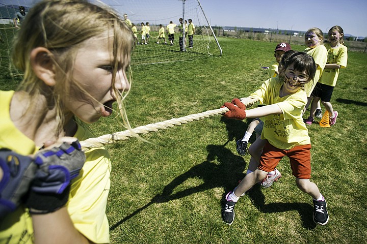 &lt;p&gt;SHAWN GUST/Press Jenessa Norcini, 9, far left, yells &quot;Pull!&quot; as Mira Crawford, 7, and other Classical Christian Academy students compete in a game of tug of war Friday during the Post Falls school's second annual Centurion Games. The event is a way for students of all grades to make connections with eacho while learning about medieval history.&lt;/p&gt;