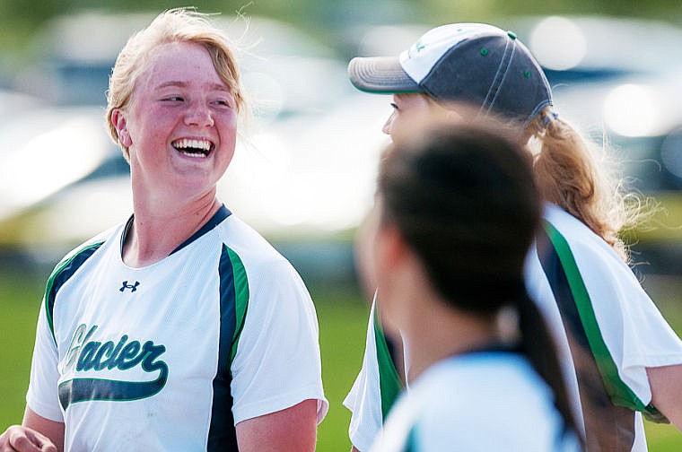 &lt;p&gt;Glacier sophomore Ali Williams celebrates with teammates Thursday afternoon after Glacier swept two games from Helena High at Kidsports Complex. Williams had two home runs. (Patrick Cote/Daily Inter Lake)&lt;/p&gt;