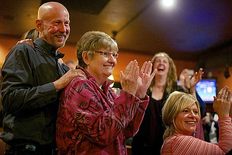 &lt;p&gt;Dave Eubanks celebrates with his wife Sherrie at the Fort Ground Grill after unofficial results Tuesday showed him winning the Coeur d'Alene School District board of trustees seat for zone 4.&lt;/p&gt;