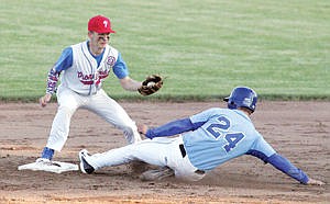 &lt;p&gt;Jared Winslow steals second bottom of three with two out vs. Missoula Pioneers during the Wood Bat Tournament May 8.&lt;/p&gt;