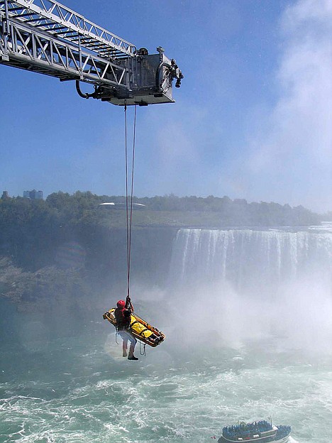 &lt;p&gt;Niagara Falls emergency officials rescue a man who plunged over Niagara Falls and survived in an apparent suicide attempt, Monday, May 21, 2012. The man is only the third person known to have gone over without a safety device and live. A waiting helicopter flew him to Hamilton General Hospital, where a spokeswoman says he has critical but non-life-threatening injuries. (AP Photo/Harry Rossetani)&lt;/p&gt;