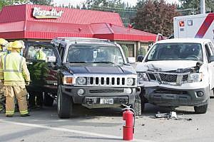 <p>Accident at intersection of U.S. Hwy 2 and California Avenue with LPD Officer John Powell May 18.</p>