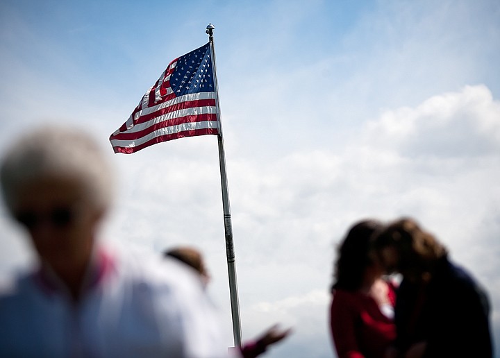 &lt;p&gt;A crowd gathers under the American Flag at Independence Point on Friday.&lt;/p&gt;