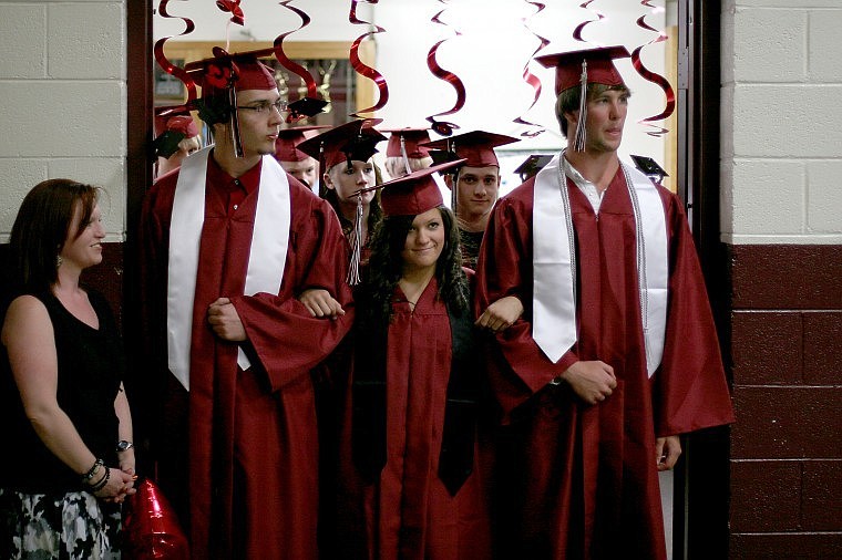&lt;p&gt;Kyle Bahm, Randi Deppe, and Jake Thompson await their entrance at the Alberton graduation May 20.&lt;/p&gt;