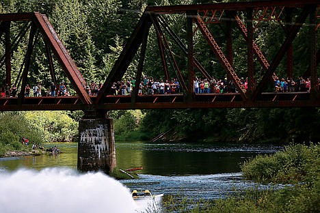 &lt;p&gt;Spectators of the jet boat race line Calder Bridge in St. Maries to cheer on one of the final racers of the 3rd leg of the race Saturday. Saturday&#146;s races had four different legs in which each boat took off at one-minute intervals.&lt;/p&gt;