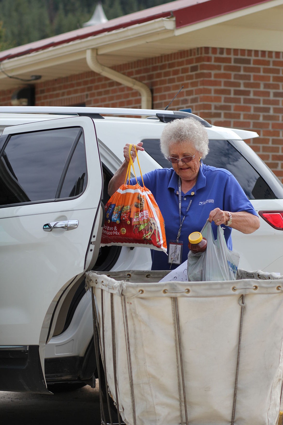 &lt;p&gt;U.S. Postal Service contractor Frances Higgs unloads bags of groceries she picked up while delivering letters last week in Superior. Donated food will be given to the Superior Food Bank as part of the National Association of Letter Carriers Stamp Out Hunger Food Drive.&lt;/p&gt;