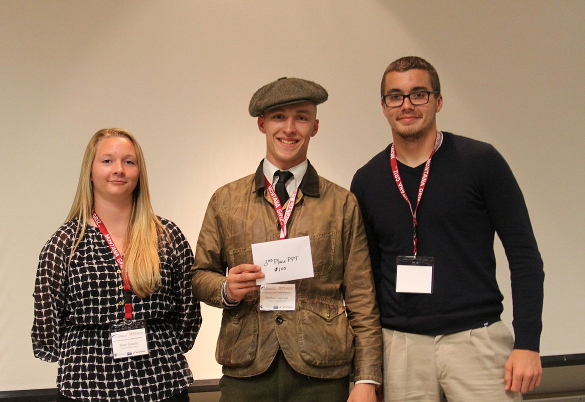 <p>Superior students Mary Donally, Nathan Lapinski, and Aaron Kelly placed third on their presentation about the radon mitigation conducted within the school at the Clean Air and Healthy Homes competition held on May 17 in Missoula.</p>