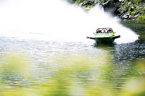 &lt;p&gt;Jet boat &quot;Rough Rider&quot; rounds the corner as it nears the end of the 25 mile long jet boat race in St. Maries Saturday. The St. Joe River provides drivers with turns and corners as well as smooth water for navigation.&lt;/p&gt;