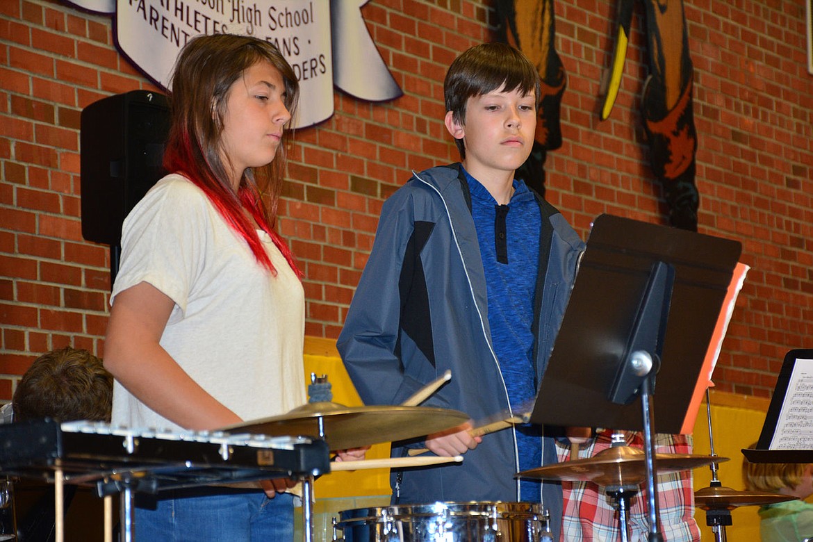 &lt;p&gt;&lt;strong&gt;Lilly Armstrong and Gage Fryberger play percussion at the concert.&lt;/strong&gt;&lt;/p&gt;&lt;p&gt;&lt;strong&gt;&#160;&lt;/strong&gt;&lt;/p&gt;