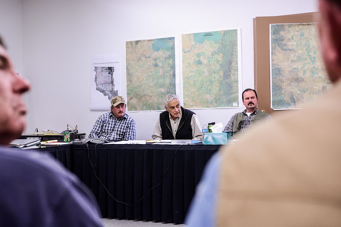 &lt;p&gt;From center-left: Flathead Joint Board of Control members Paul Guenzler, Dick Erb and Boone Cole listen to arguements during Monday's meeting to decide how to move forward after a majority of the board decided the results from the May 3 election were null.&lt;/p&gt;