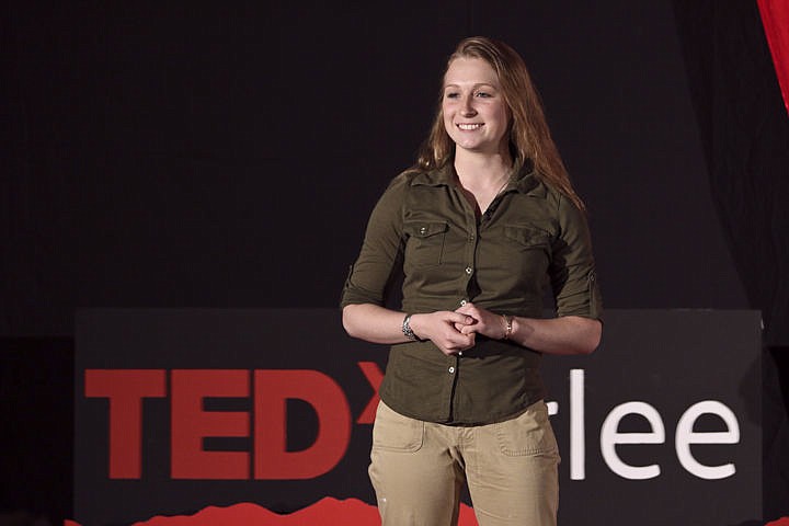 &lt;p&gt;Arlee student Piper Clinkenbeard speaks to the crowd at the TEDx event Thursday evening in Arlee.&lt;/p&gt;