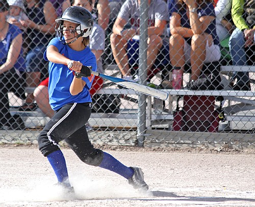 Ronan senior Marissa McCrea gets ready to strike the ball during the Maidens' game against Polson.