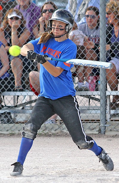 Alaina Madsen squares up on a ball during Ronan&#146;s game against Polson last Thursday.