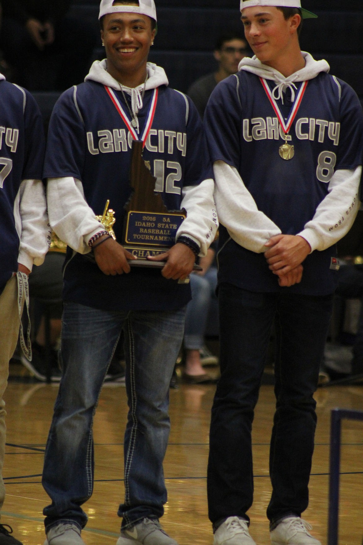 &lt;p&gt;Courtesy of Mackenzie Hudson&lt;/p&gt;&lt;p&gt;Lake City baseball players Kaleb Reid (12) and Jarred Hall at an assembly on Monday honoring their 5A state title win.&lt;/p&gt;