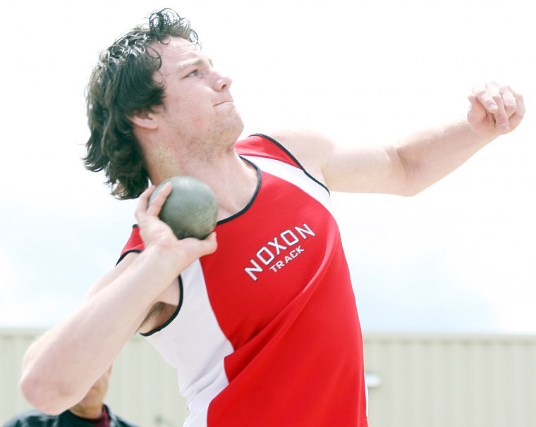 Only five days after hearing his mother had passed away due to dysrythmia and a buildup of scar tissue on the heart Derek Jensen threw the best mark in Class C shot put, a mark that lasted until the District Meet.