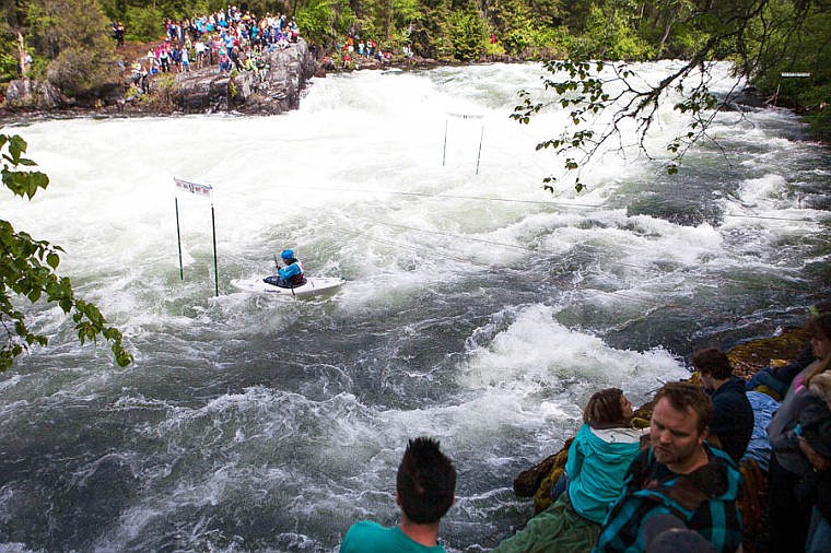 &lt;p&gt;Spectators gather on both sides of the river to watch expert slalom runs Saturday afternoon during the 39th Annual Bigfork Whitewater Festival on the Swan River. The event continues Sunday morning with down river races starting at 10.&lt;/p&gt;