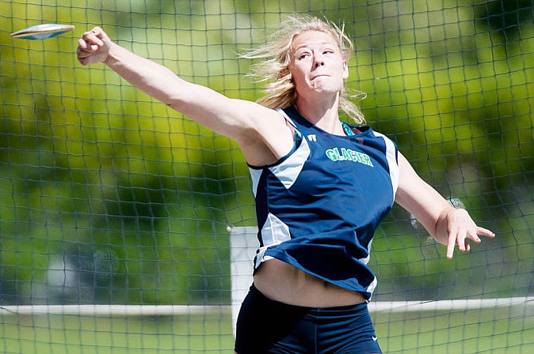 &lt;p&gt;Glacier&#146;s Tessa Krueger lets the discus fly Saturday morning during the second day of Western AA divisional track meet at Legends Stadium. She finished second with a distance of 127 feet, 9 inches.&#160;&lt;/p&gt;