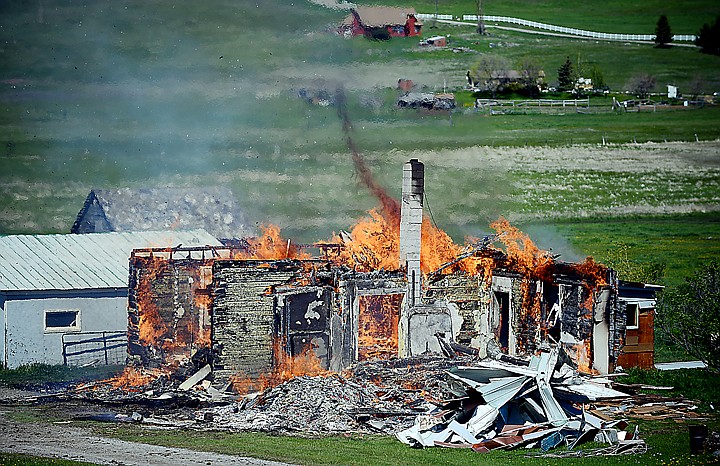 &lt;p&gt;The incineration of an abandoned North Hill Road farm house west of Kalispell Tuesday morning is being investigated because of the possibility that it may have been deliberately burned down, according to Smith Valley Fire Chief DC Haas. Haas said there were conflicting stories about the owner burning debris and embers igniting the house &#151; and whether the owner had a permit to burn the structure. According to Haas, the owner apparently called the fire department and left a message about his planned general burning, but that message was not received before the fire. The fire attracted a response from not only Smith Valley but also West Valley, Kalispell and South Kalispell fire departments as well as West Flathead EMS. Haas said he was most concerned about the dangers posed to multiple emergency responders rushing to get to the fire.&lt;/p&gt;