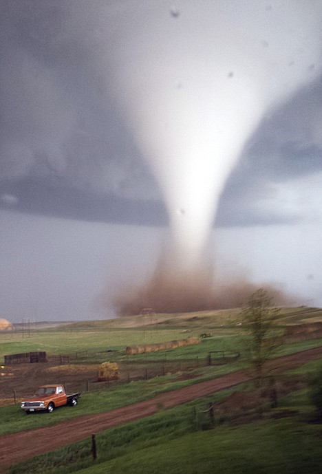 &lt;p&gt;This photo taken Monday and provided by Jill Helmuth shows a tornado touching down on a reach before heading towards Watford City, N.D. Authorities say several were injured and more than a dozen trailers were damaged or destroyed Monday evening when the twister tore through a camp where oil field workers stay.&lt;/p&gt;