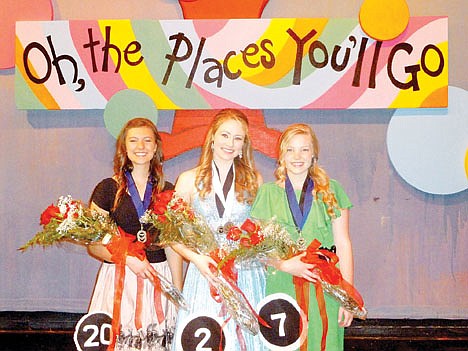 &lt;p&gt;Coeur d&Otilde;Alene High School junior Kylee Solberg, center, smiles Saturday after being named 2012 Coeur d&Otilde;Alene Distinguished Young Woman following a two-day competition at Lake City High School. Hailey Peters Clark, right, of Coeur d&Otilde;Alene High, was first runner-up, and Mariah Bell, left, of Lake City High, was named finalist.&lt;/p&gt;