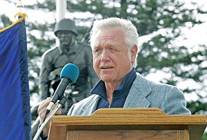 &lt;p&gt;Terry Andreessen speaking during the dedication of the Veterans Memorial at Riverfront Park Monday evening.&lt;/p&gt;