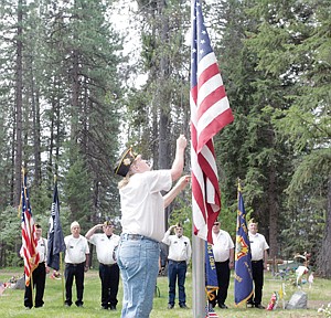 &lt;p&gt;Maria Gregory had the honor of raising the flag Monday during Memorial Day cereonies at Milnor Lake Cemetery.&lt;/p&gt;