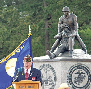 &lt;p&gt;Dean W. House, State Sr. Vice Commander, Montana Veterans of Foreign Wars, speaks Monday evening during the dedication of the Veterans Memorial at Riverfront Park.&lt;/p&gt;