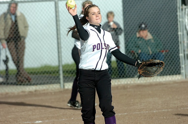 Sophomore Makaliah Wilson makes the throw to first for an out against Libby last Friday.