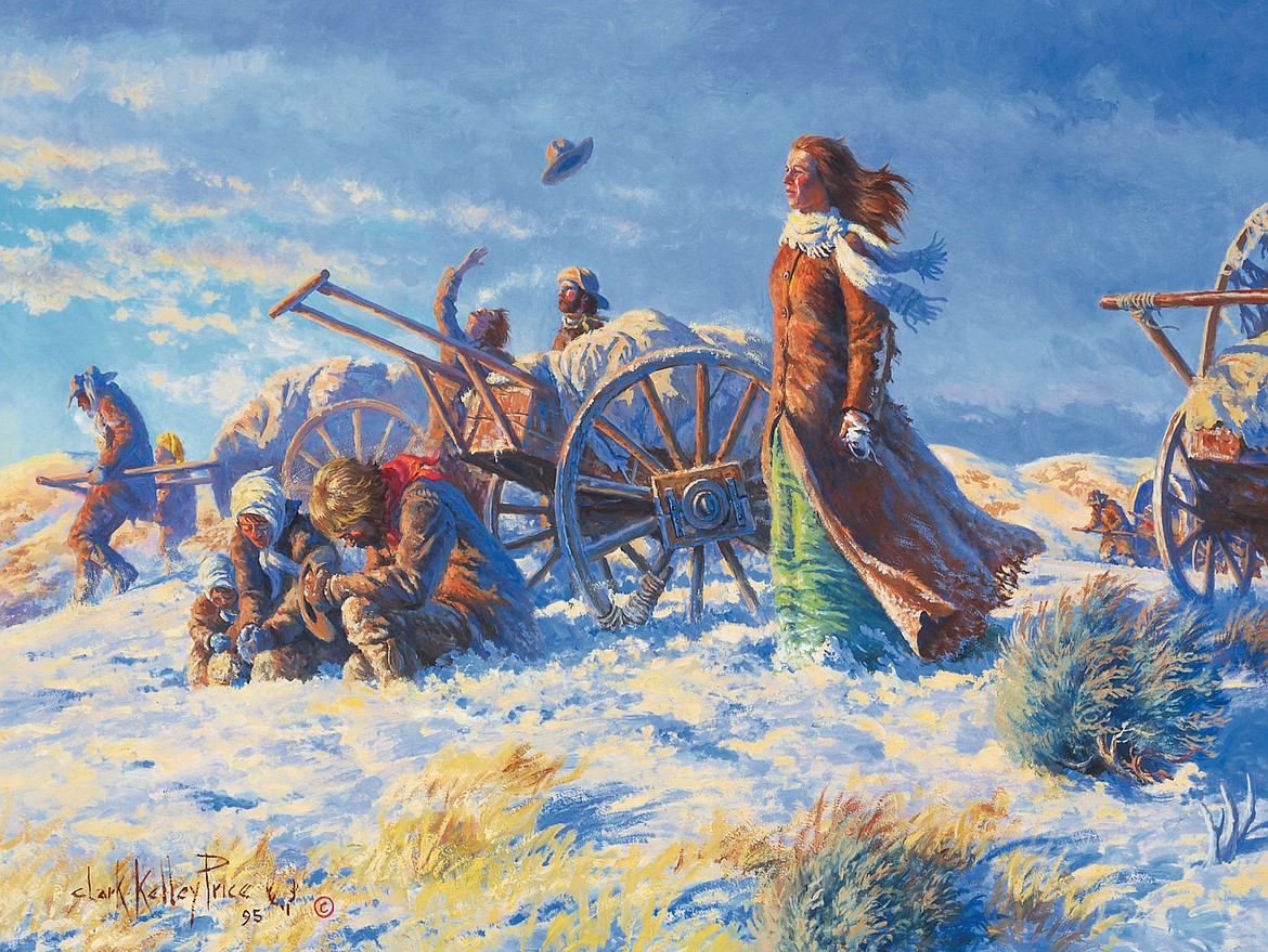 &lt;p&gt;Painting by CLARK KELLEY PRICE&lt;/p&gt;&lt;p&gt;Mormons heading west pulling handcarts.&lt;/p&gt;