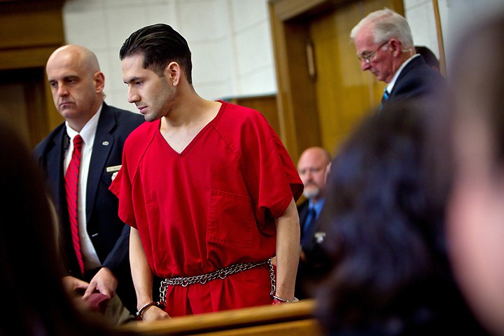 &lt;p&gt;Juan Carlos Aldana Villanueva is escorted to his seat in a Kootenai County courtroom Friday for a hearing where we was sentenced to 20 years for the murder of Tim Wolfe.&lt;/p&gt;